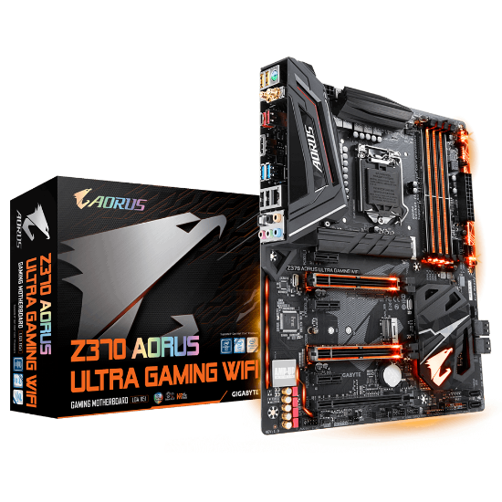 Imagem de MOTHERBOARD P/ INTEL, LGA1151 8ª GERAÇÃO, CHIPSET Z370, 64MB, DDR4, 2PCI-E X16, 1 HDMI, USB, ATX - Z370 AORUS ULTRA GAMING WIFI