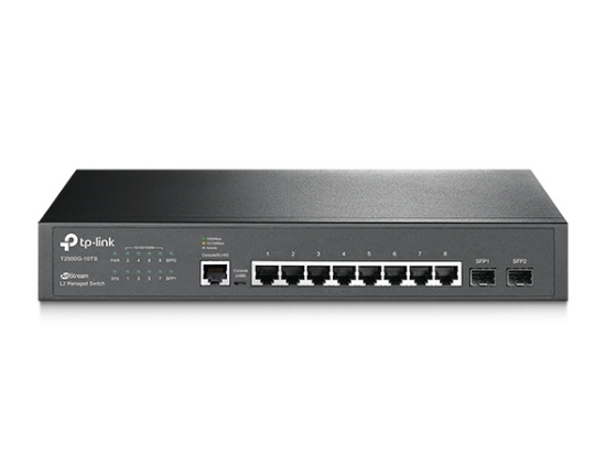 Imagem de T2500G-10TS          TP-LINK SWITCH GERENCIAVEL L2 GIGABIT 8 PORTAS  2 SLOTS SFP JETSTREAM - T2500G-10TS TL-SG3210