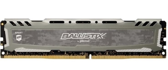 Imagem de MEMORIA BALLISTIX SPORT LT GREY 8GB DDR4 2666 MT/S (PC4-21300) CL16 SR x8 Unbuffered DIMM 288pin