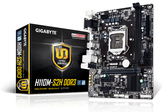 Imagem de MB P/ INTEL I7, I5, I3, CHIPSET H110, LGA 1151, DDR3 - GA-H110M-S2H DDR3