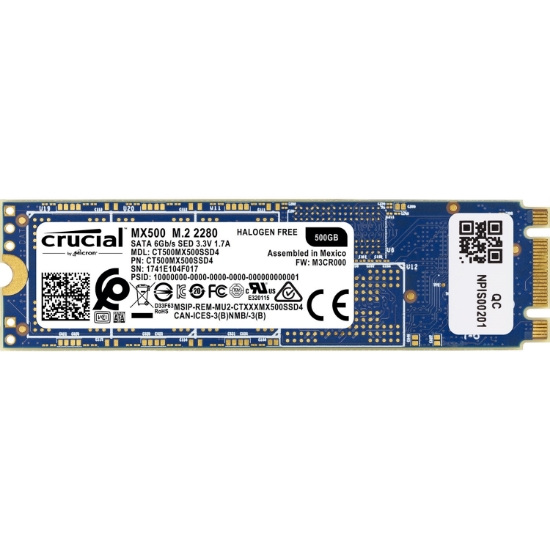 Imagem de CT500MX500SSD4 I - SSD 500GB CRUCIAL MX500 M.2 Type 2280