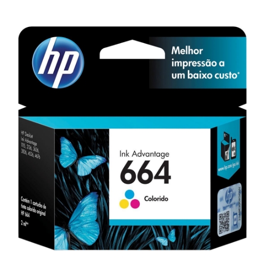 Imagem de CARTUCHO DE TINTA HP 664 TRICOLOR