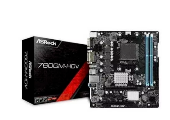 Imagem de MOTHERBORD ASROCK 760GM-HD AM3+ / AM3, 8-CORE CPU DDR3