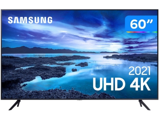 Imagem de SAMSUNG SMART TV UHD 4K AU7700 60" PROC. CRYSTAL 4K, TELA SEM LIMITES, VISUAL LIVRE DE CABOS, ALEXA COMPATIVEL, CONTROLE UNICO                                                                                                                  