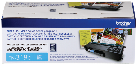 Imagem de BROTHER TONER CIANO TN319C COM RENDIMENTO DE ATE 6000 IMPRESSOES                                                                                                                                                                                