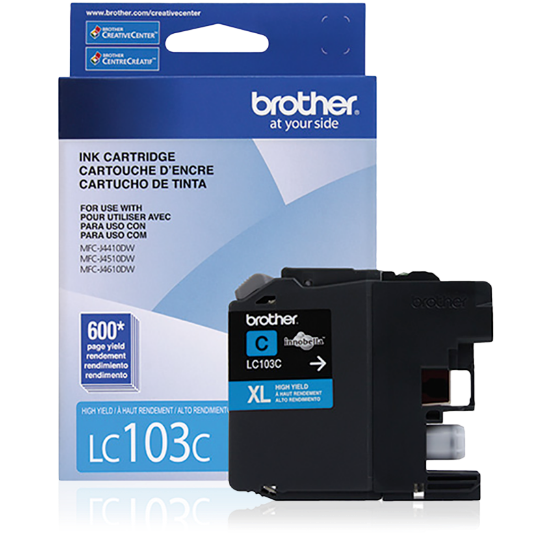 Imagem de BROTHER CARTUCHO DE TINTA CIANO LC103C PARA ATE 600 IMPRESSOES                                                                                                                                                                                  