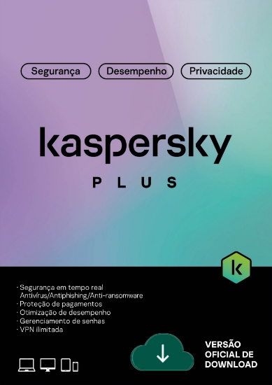 Imagem de KASPERSKY ANTIVIRUS PLUS BR; 3 DISPOSITIVOS; 2 CONTAS KPM; 1 ANO ESD