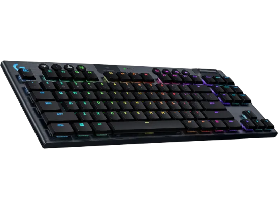 Imagem de TECLADO MECANICO SEM FIO DE BAIXO PERFIL RGB G915 TKL CARBON GL BROWN LOGITECH