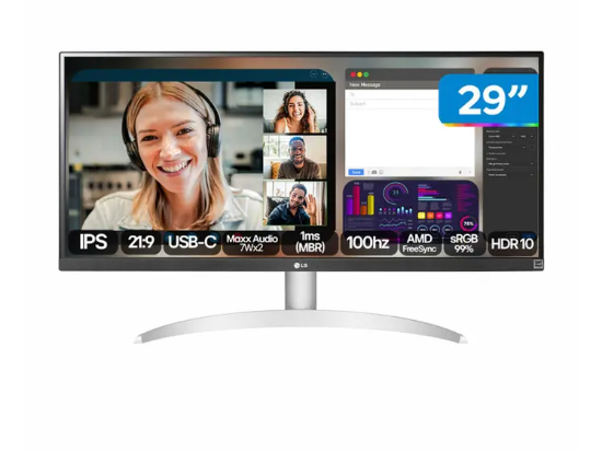 Imagem de LG MONITOR LED 29WQ600B-W 29"  IPS FHD HDMI/DP/USB-C VESA 100X100MM                                                                                                                                                                             