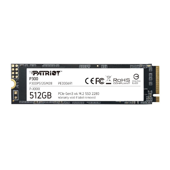 Imagem de SSD Patriot P300 512GB M.2 2280 NVMe PCIe Gen3x4 - Alta Velocidade e Desempenho