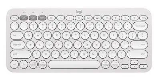 Imagem de Teclado Sem Fio Logitech Pebble Keys 2 K380S Branco - Conforto e Portabilidade
