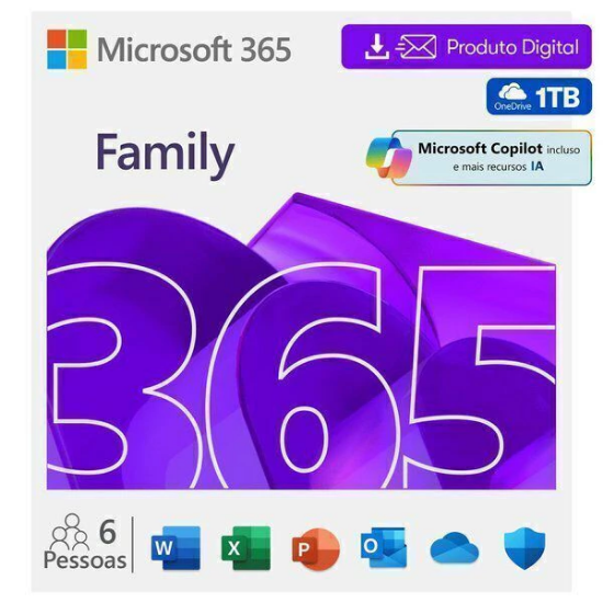 Imagem de Microsoft 365 Family 12 Meses ESD – Licença Digital Oficial para 6 Usuários