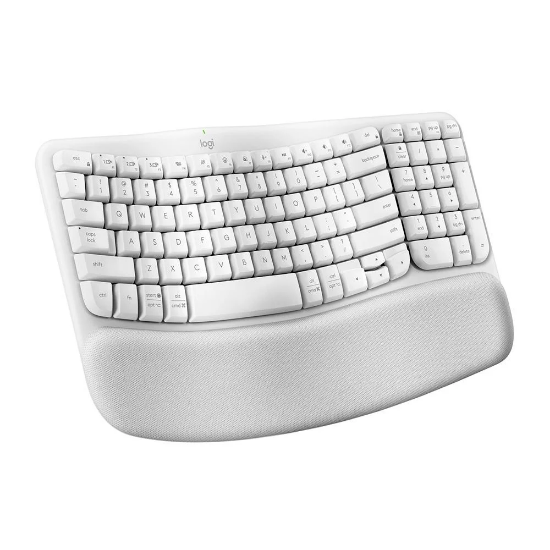 Imagem de Teclado Sem Fio Logitech Wave Keys Branco Layout Americano 920-012282 MAST
